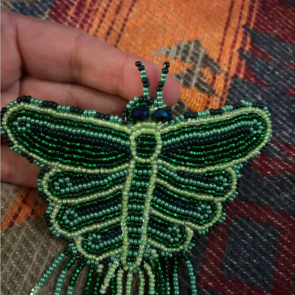 Vintage, Beaded, Butterfly, Hair Barrette